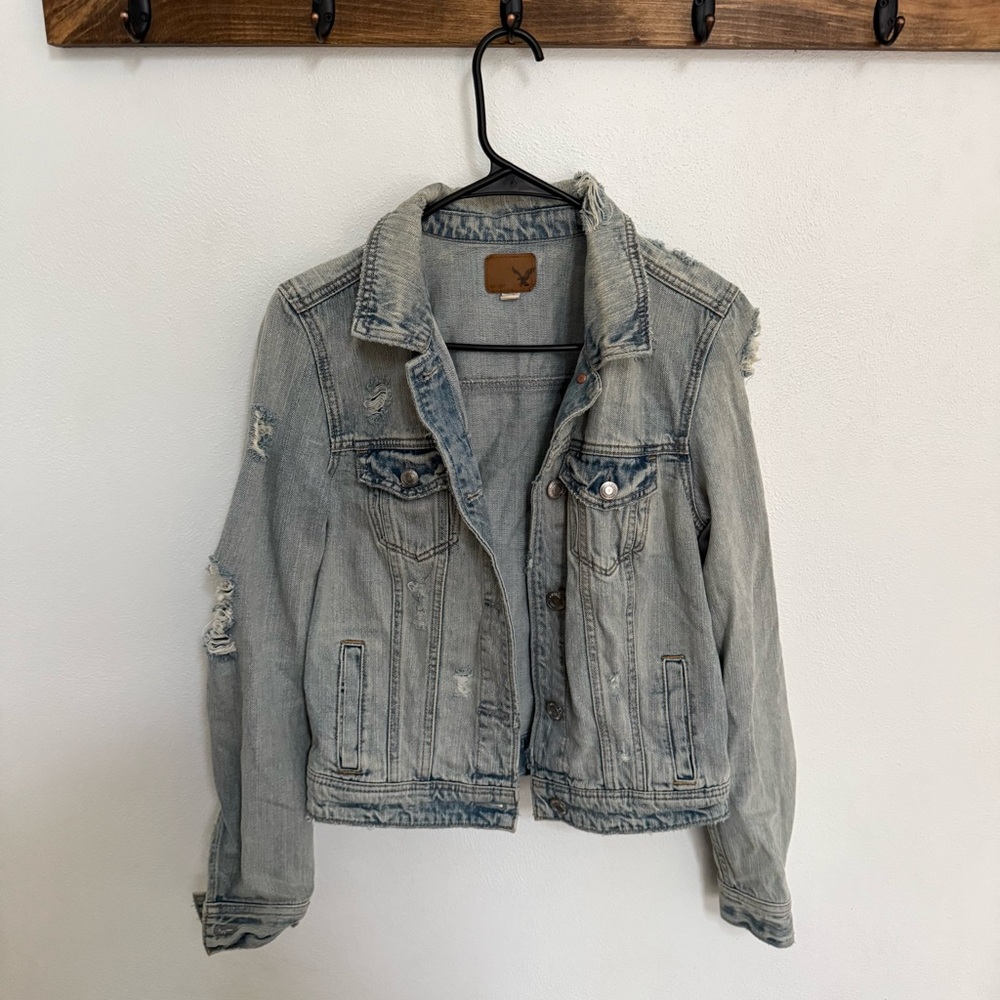 Distressed Light Blue Denim Jacket